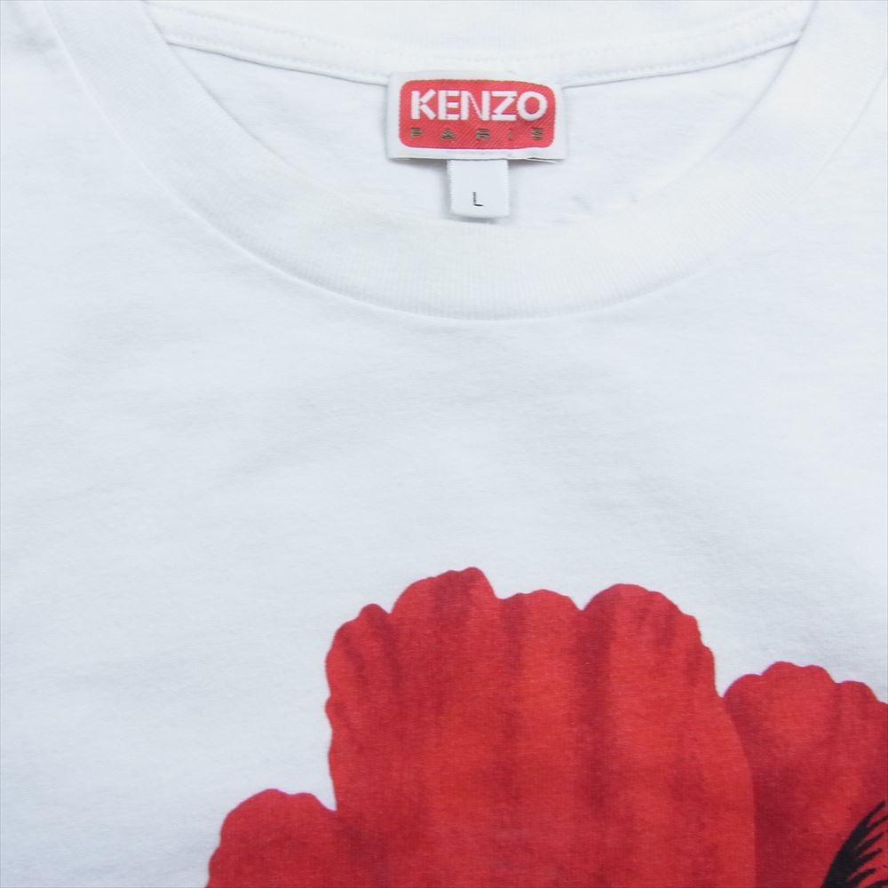 KENZO ケンゾー 22SS C65TS4164SY POPPY ポピー フラワープリント 半袖 Tシャツ ホワイト系 L【中古】