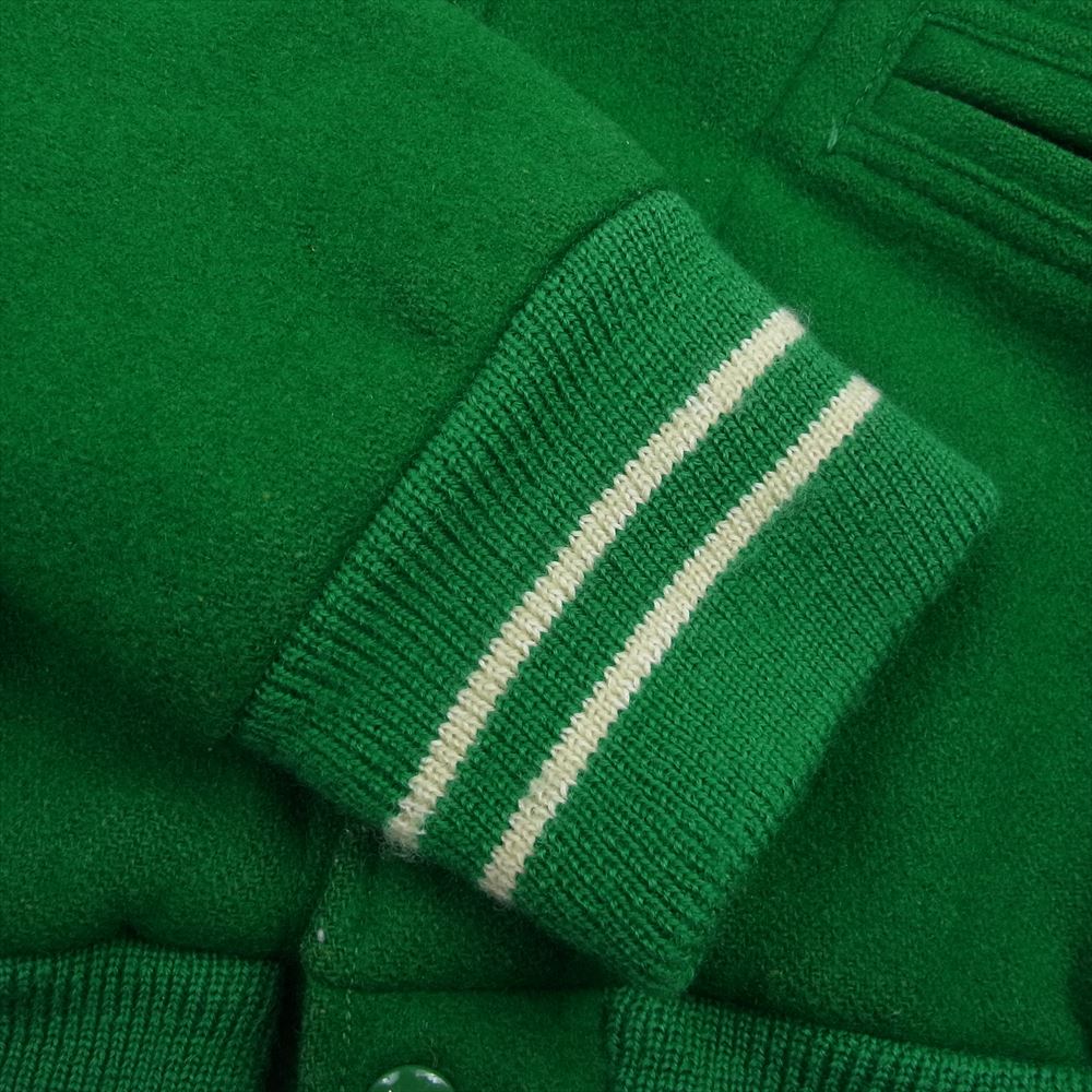 wilson ウィルソン 50s ウール メルトン 袖ワッペン スタジャン アワード ジャケット グリーン系 42【中古】