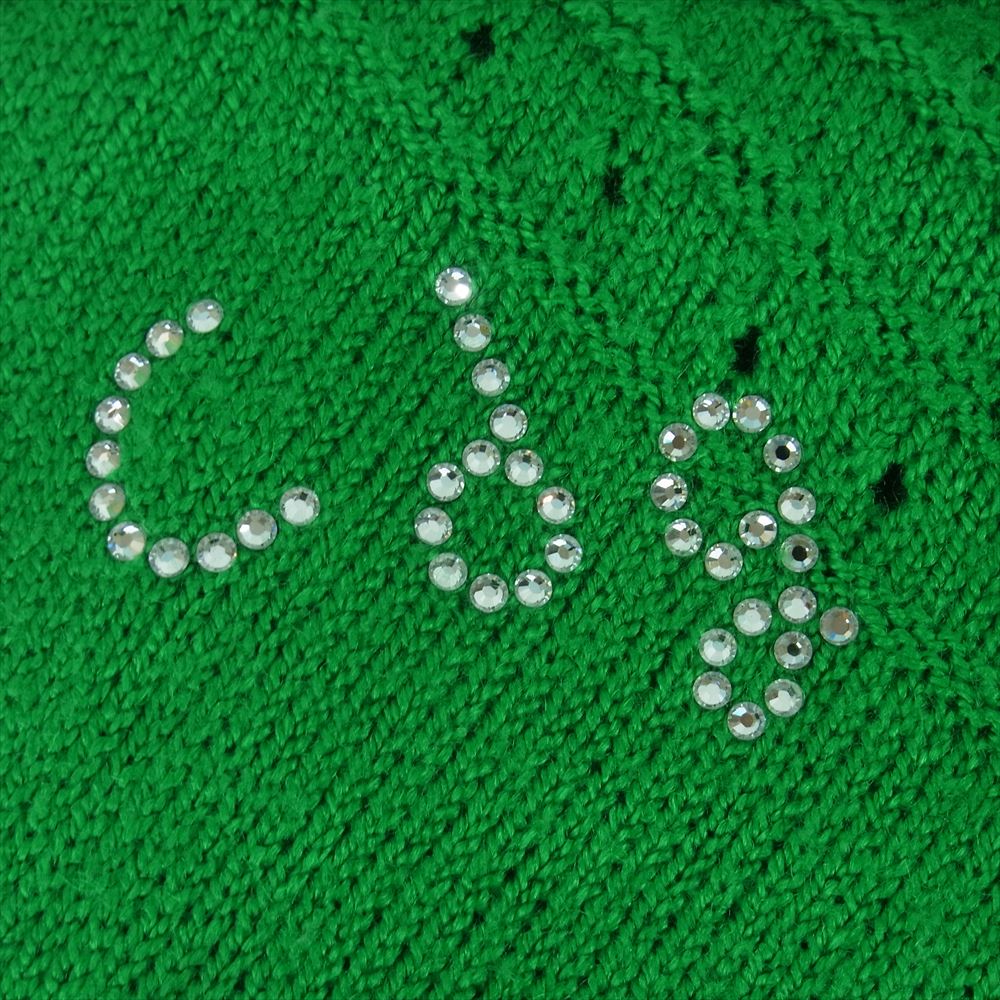 COMME des GARCONS コムデギャルソン OB-K 018 CDG ラインストーン ニット リメイク ハンド バッグ グリーン系【中古】