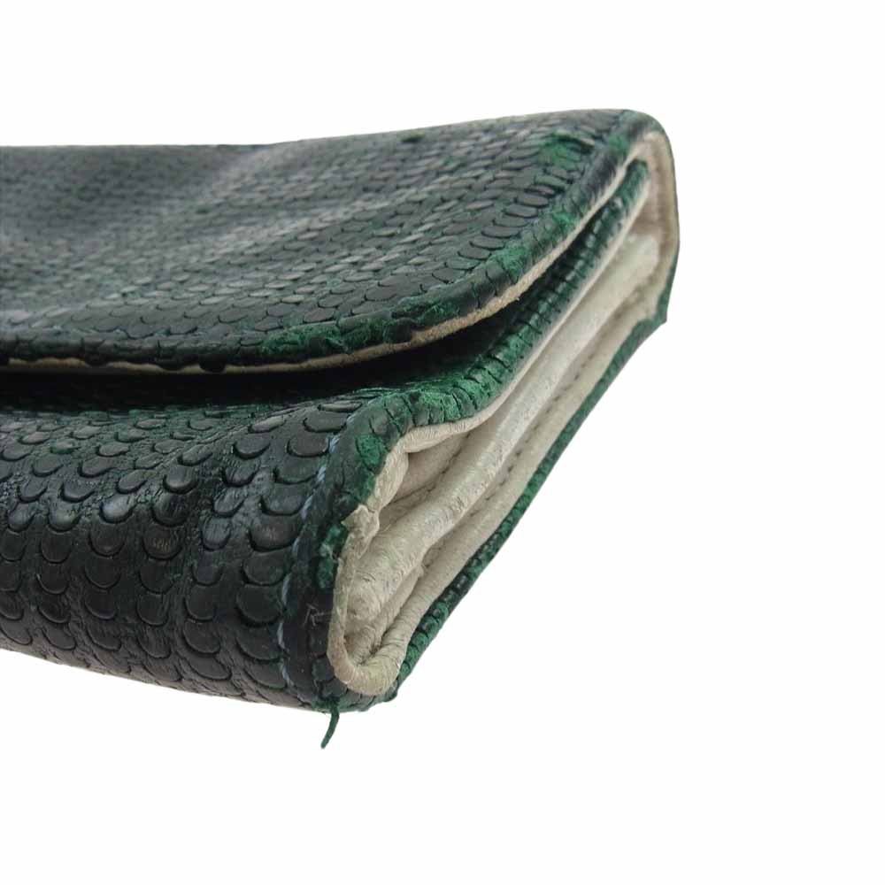 CHROME HEARTS クロムハーツ（原本無） WALLET JUDY CROSS BUTTON ジュディ ノベルティ クロスボールボタン スクロールラベル ウォレット 長財布  グリーン系【中古】