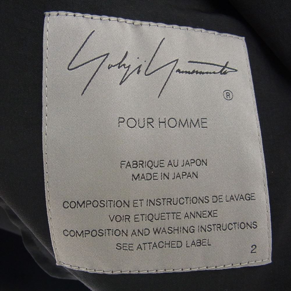 Yohji Yamamoto POUR HOMME ヨウジヤマモトプールオム 21SS HD-D09-500 ダブルパーツ ボタン留め ラグランドレス ダブルブレスト コート ブラック系 2【中古】
