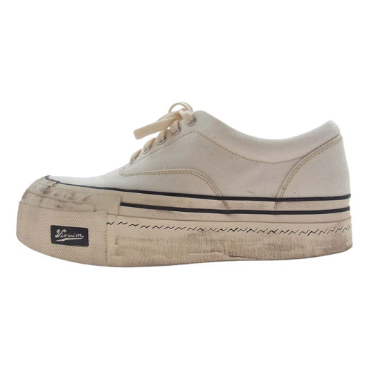 VISVIM ビズビム 0122101001004 LOGAN DECK II G. PATTEN M ユーズド加工 ローガン デッキ スニーカー オフホワイト系 US9【中古】