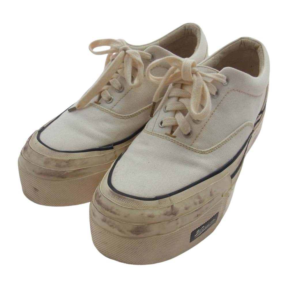 VISVIM ビズビム 0122101001004 LOGAN DECK II G. PATTEN M ユーズド加工 ローガン デッキ スニーカー オフホワイト系 US9【中古】