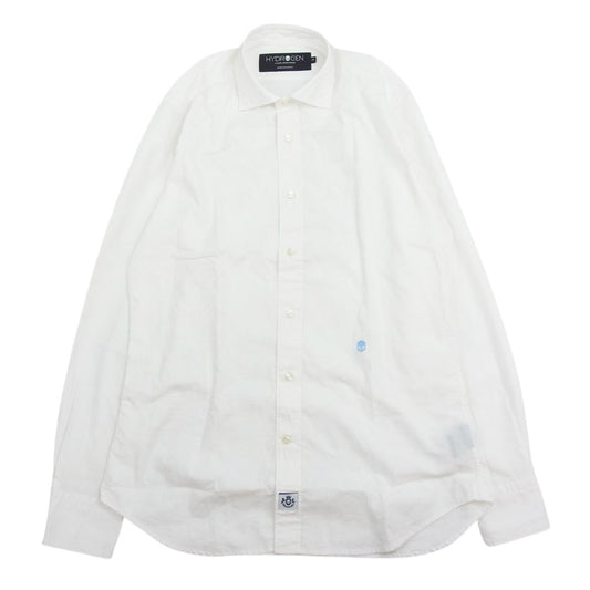 HYDROGEN ハイドロゲン WHITE CAMOUFLAGE SHIRT スカル刺繍 カモフラ 長袖 シャツ ホワイト系 M【中古】