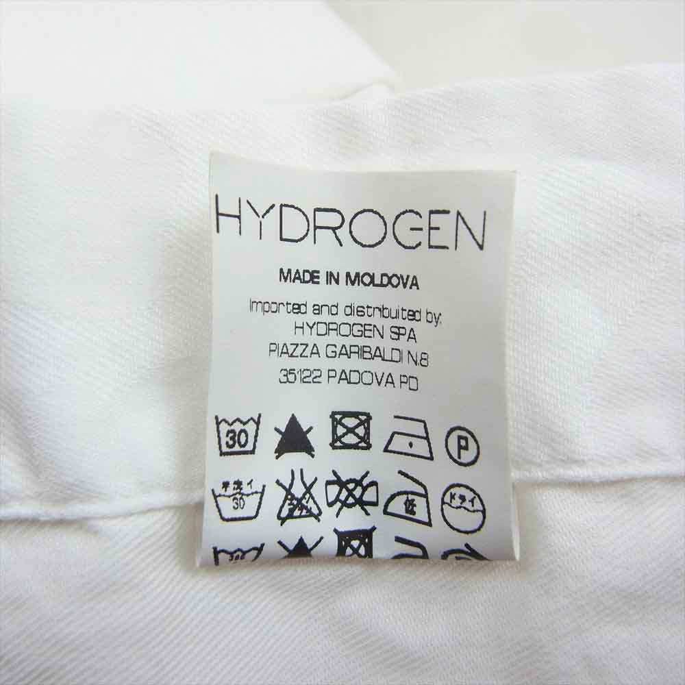 HYDROGEN ハイドロゲン WHITE CAMOUFLAGE SHIRT スカル刺繍 カモフラ 長袖 シャツ ホワイト系 M【中古】