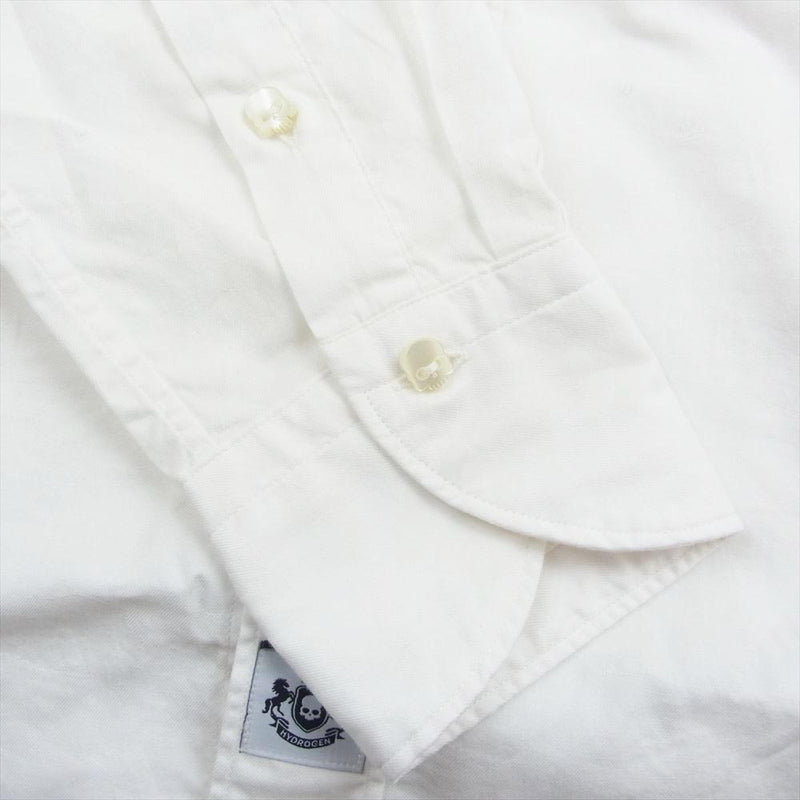 HYDROGEN ハイドロゲン WHITE CAMOUFLAGE SHIRT スカル刺繍 カモフラ 長袖 シャツ ホワイト系 M【中古】