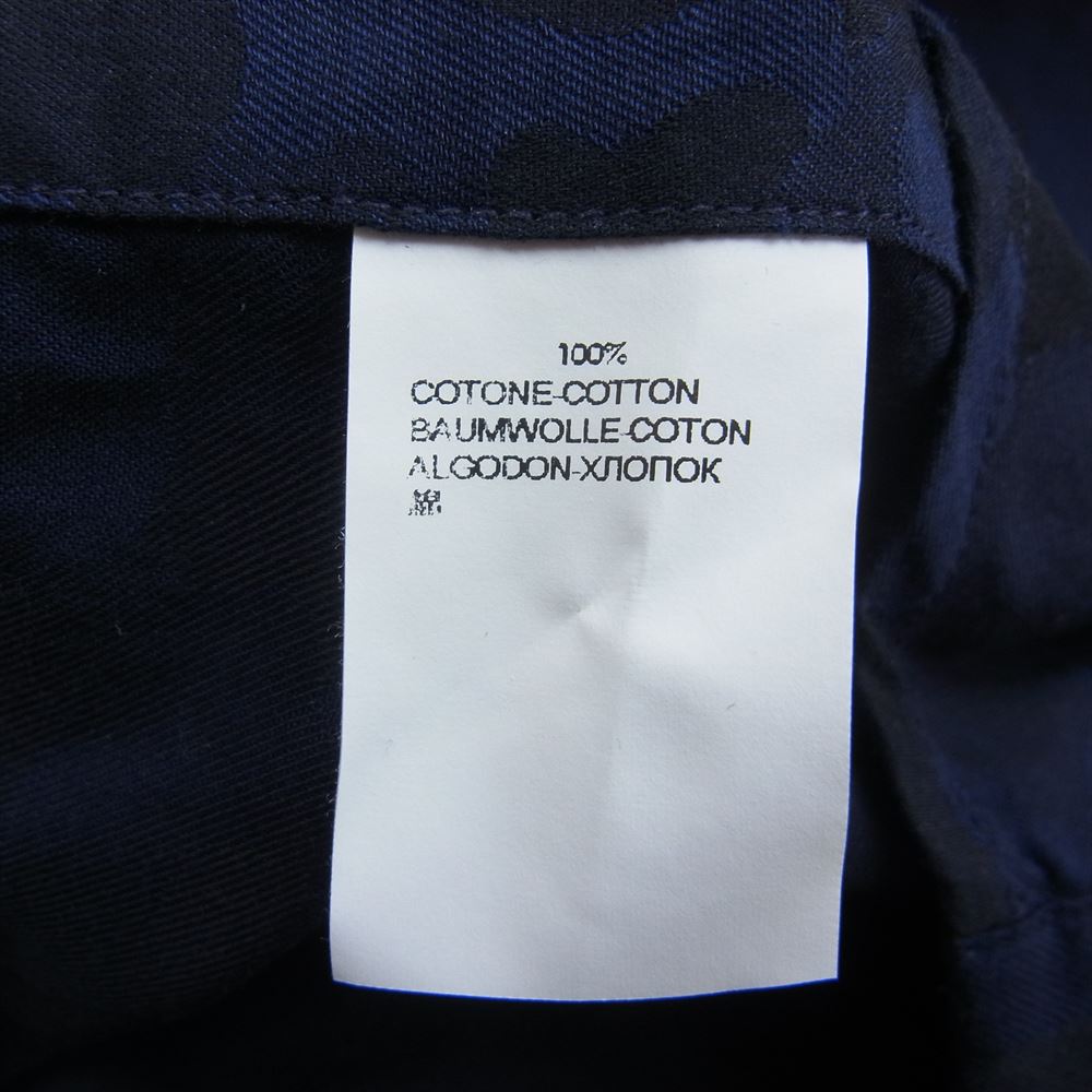 ハイドロゲン BLUE NAVY CAMOUFLAGE SHIRT スカル刺繍 カモフラ 長袖 シャツ ネイビー系 L【中古】