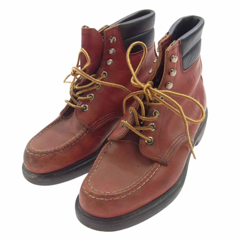 RED WING レッドウィング 204 90s 刺繍羽 Super Sole スーパーソール モックトウ ブーツ ブラウンレッド系 US7D【中古】