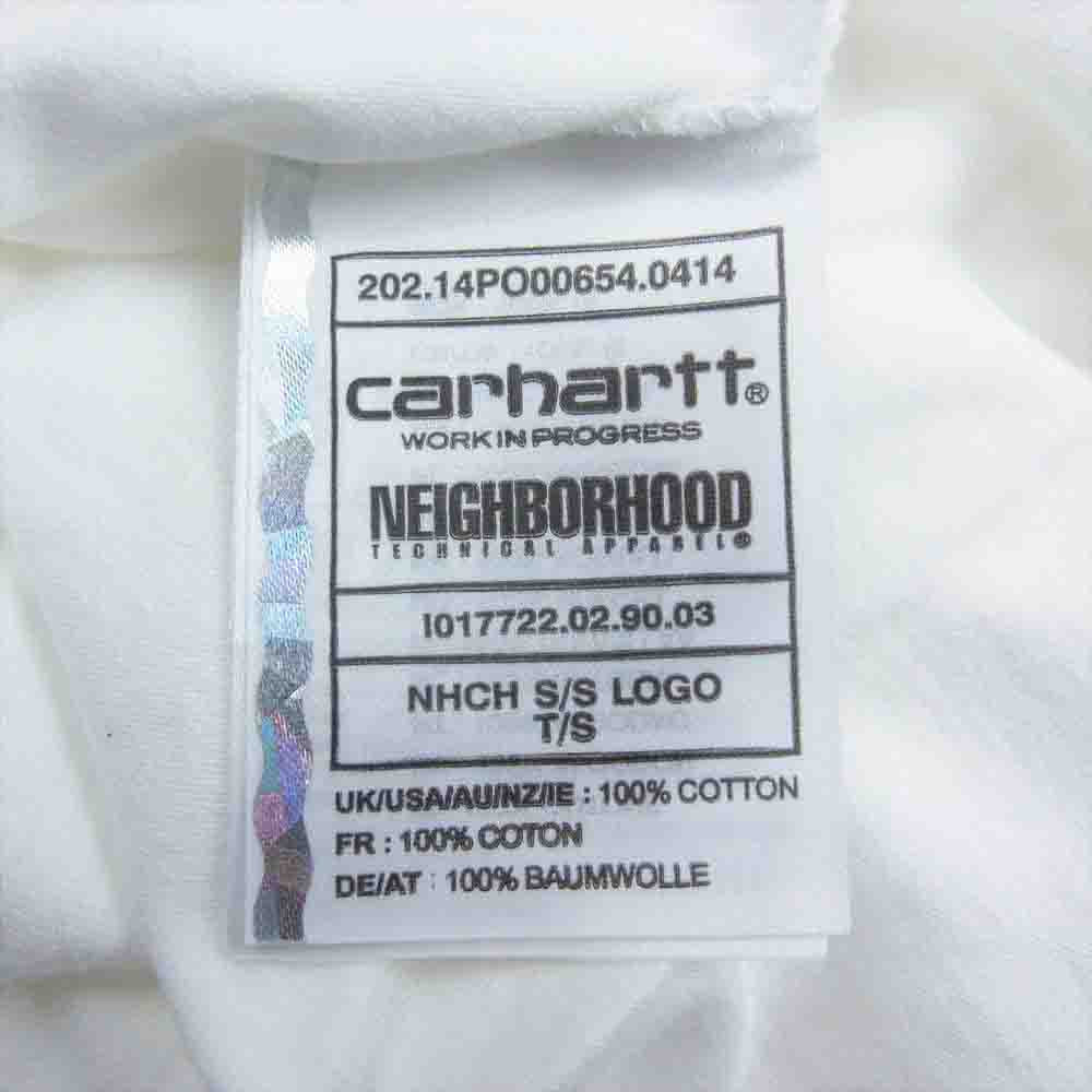 NEIGHBORHOOD ネイバーフッド 142WPCTN-STM01S × Carhartt カーハート WIP NHCH S/S LOGO T-SHIRT ロゴ プリント Tシャツ ホワイト系 L【極上美品】【中古】