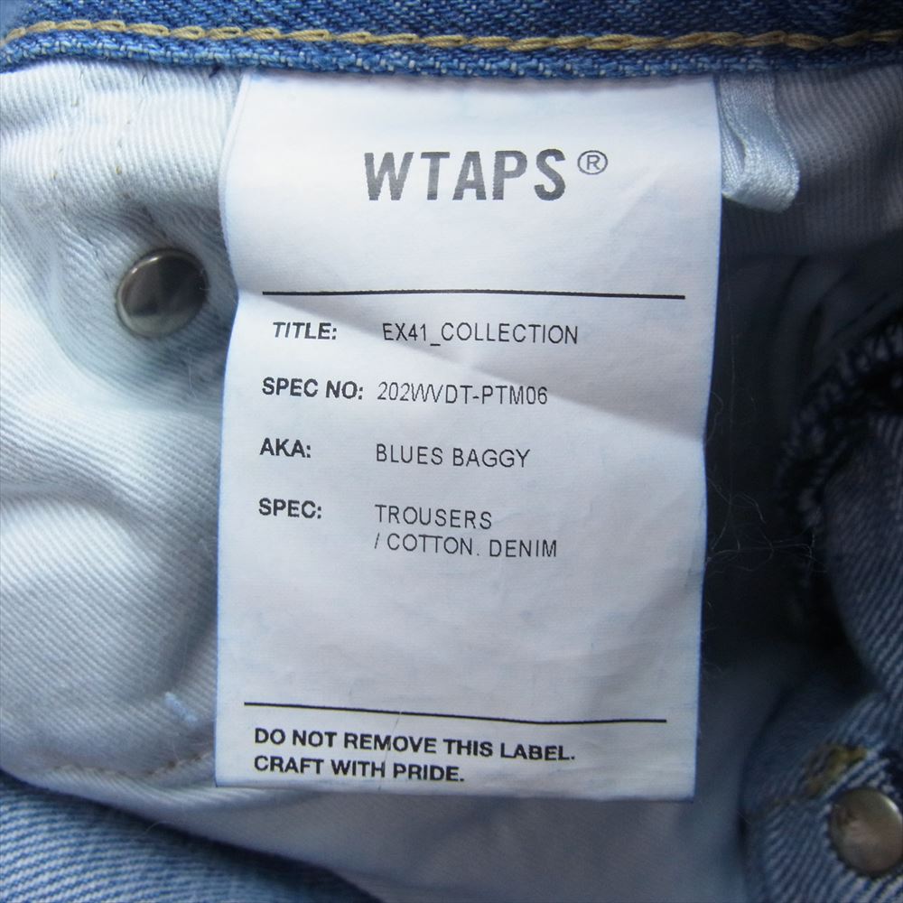 WTAPS ダブルタップス 20AW 202WVDT-PTM06 BLUES BAGGY TROUSERS ブルー バギー トラウザーズ デニム パンツ インディゴブルー系 03【中古】