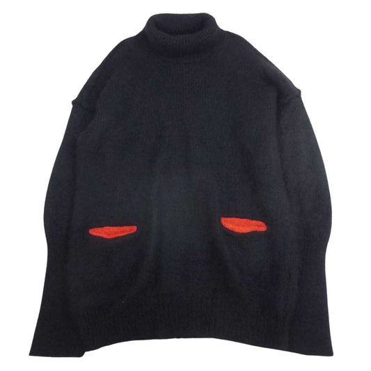 MAISON MARGIELA メゾンマルジェラ 4ライン 18AW S51HA0858 四つタグ オーバーサイズ タートルネック モヘア ニット ブラック系 S【中古】