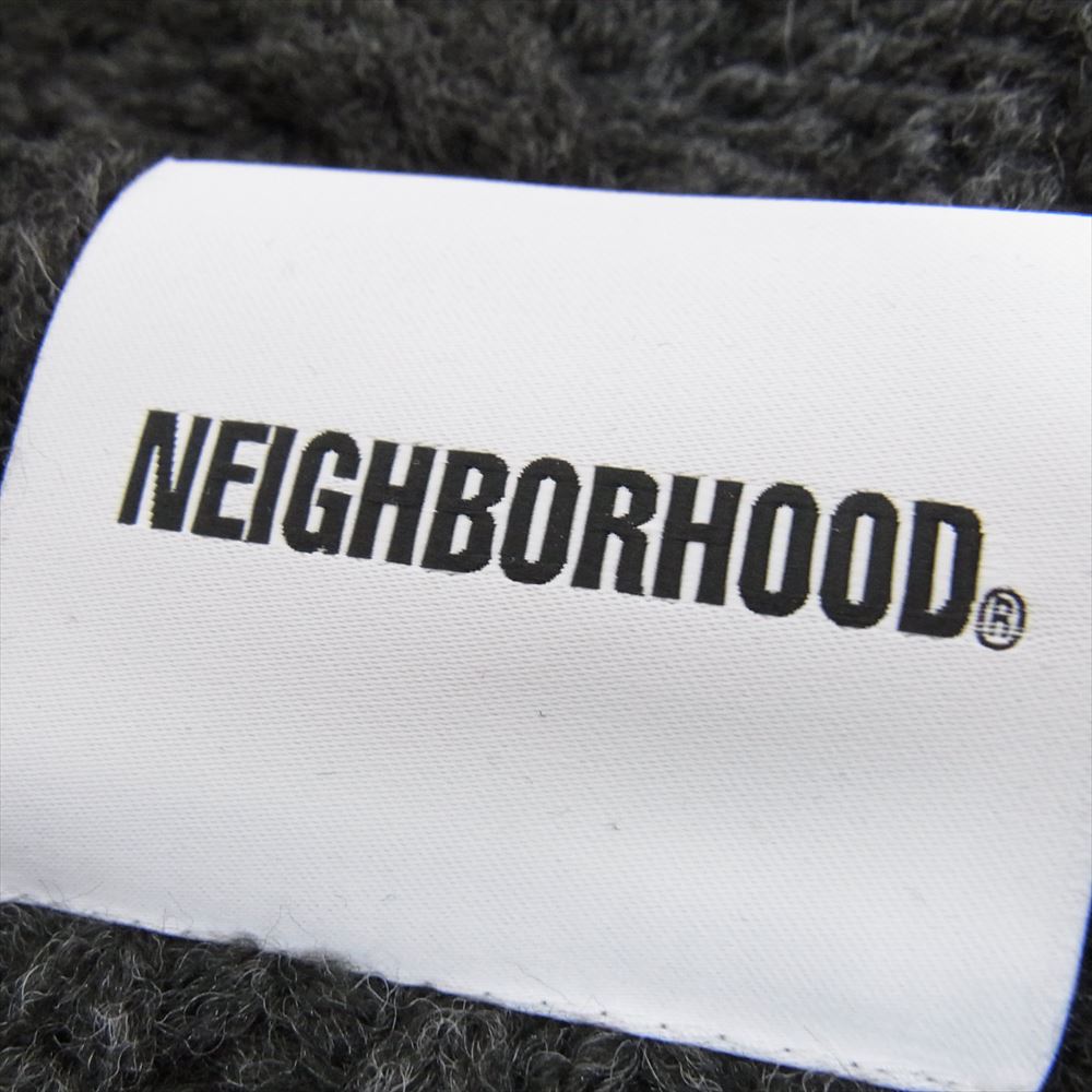 NEIGHBORHOOD ネイバーフッド 232FUNH-HT02 CABLE KNIT BEANIE ケーブル ニット ビーニー キャップ 帽子 チャコール系 F【極上美品】【中古】