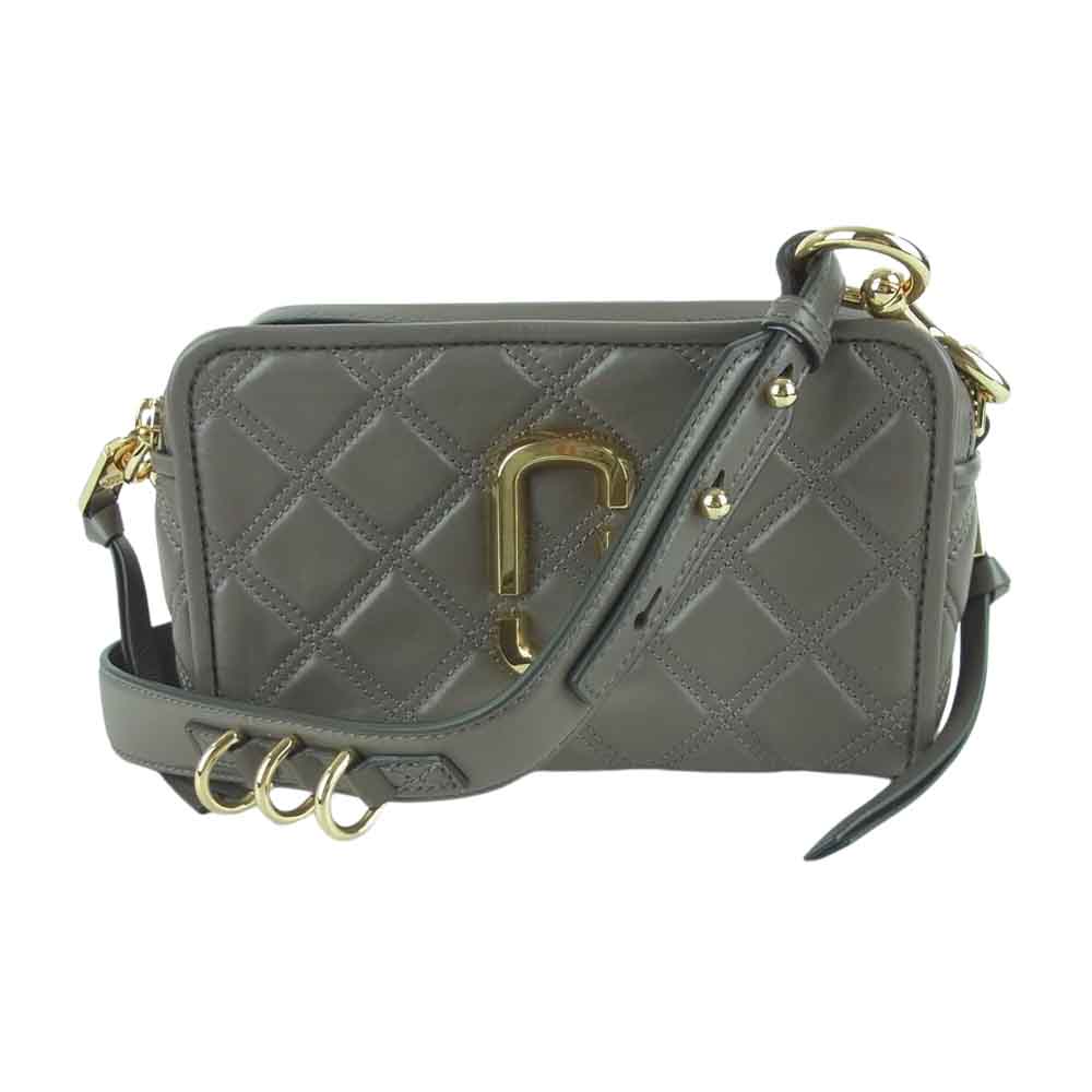 MARC JACOBS マークジェイコブス スナップショット キルティング ショルダー バッグ グレー系【中古】