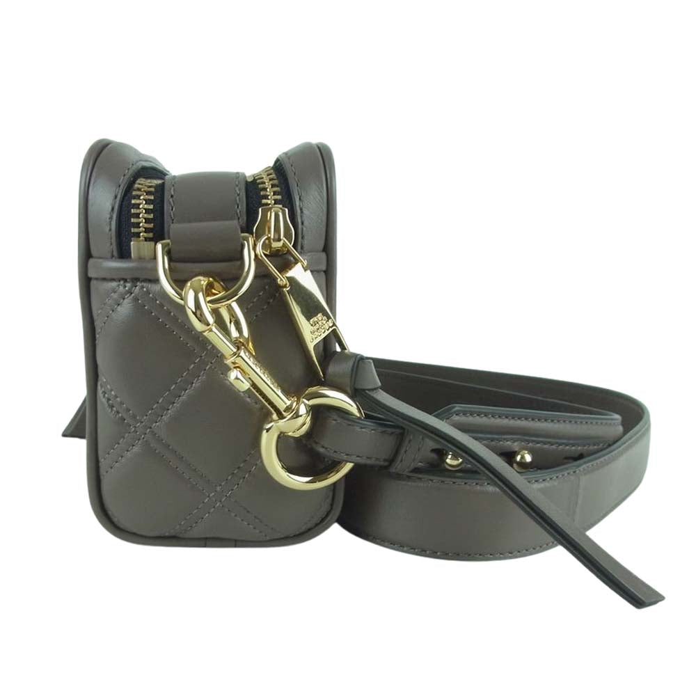 MARC JACOBS マークジェイコブス スナップショット キルティング ショルダー バッグ グレー系【中古】