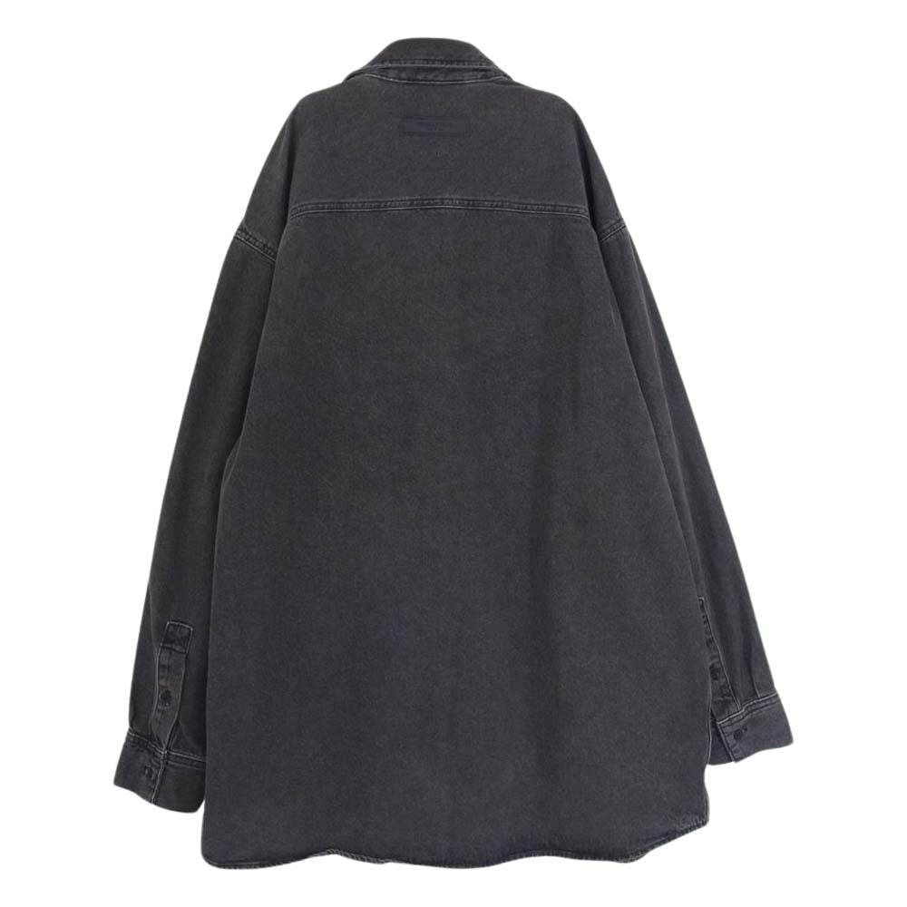 FEAR OF GOD フィアオブゴッド ESSENTIALS エッセンシャル オーバー デニム シャツ ブラック系 S【中古】