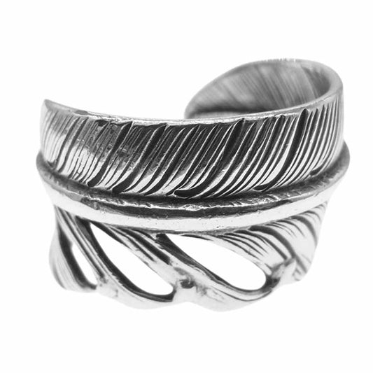 WINGROCK ウィングロック FEATER RING フェザー プレーン リング シルバー系 約16号【中古】