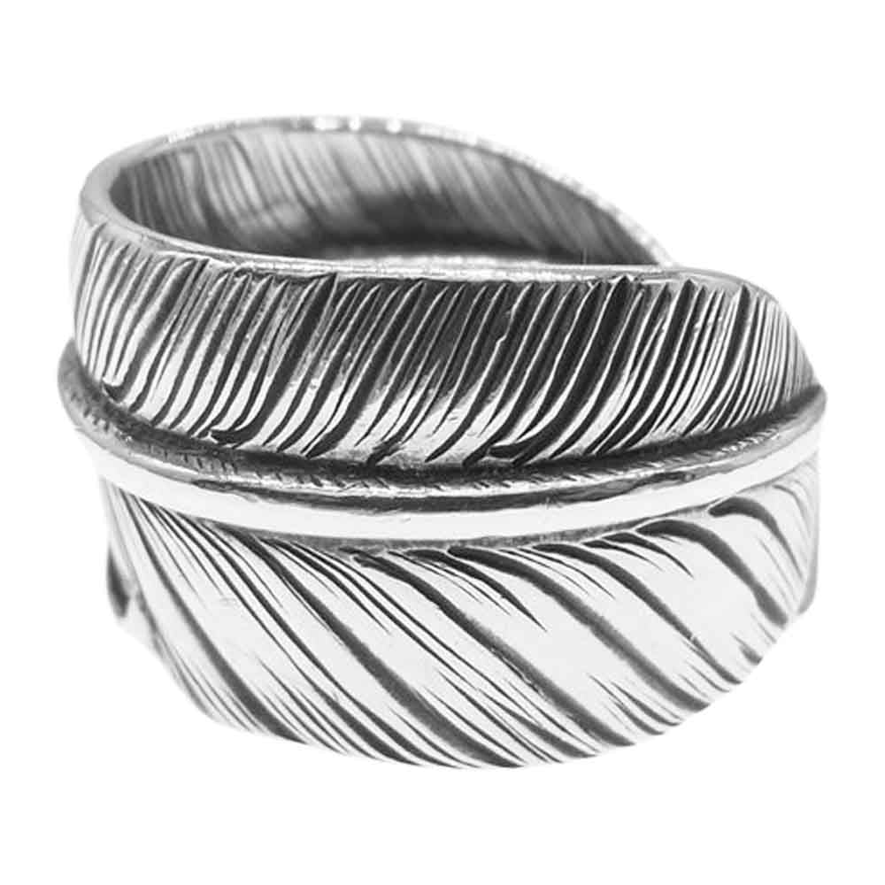 WINGROCK ウィングロック FEATER RING フェザー プレーン リング シルバー系 約16号【中古】