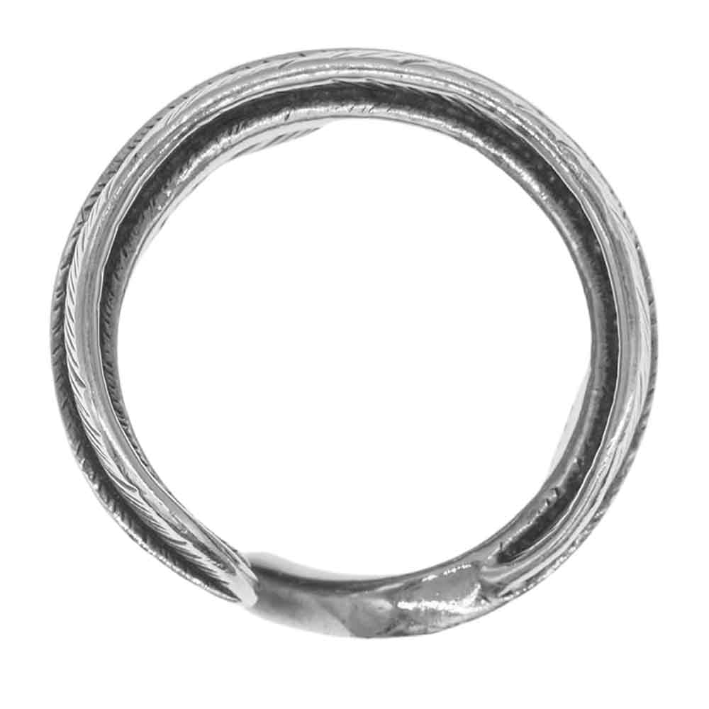 WINGROCK ウィングロック FEATER RING フェザー プレーン リング シルバー系 約16号【中古】