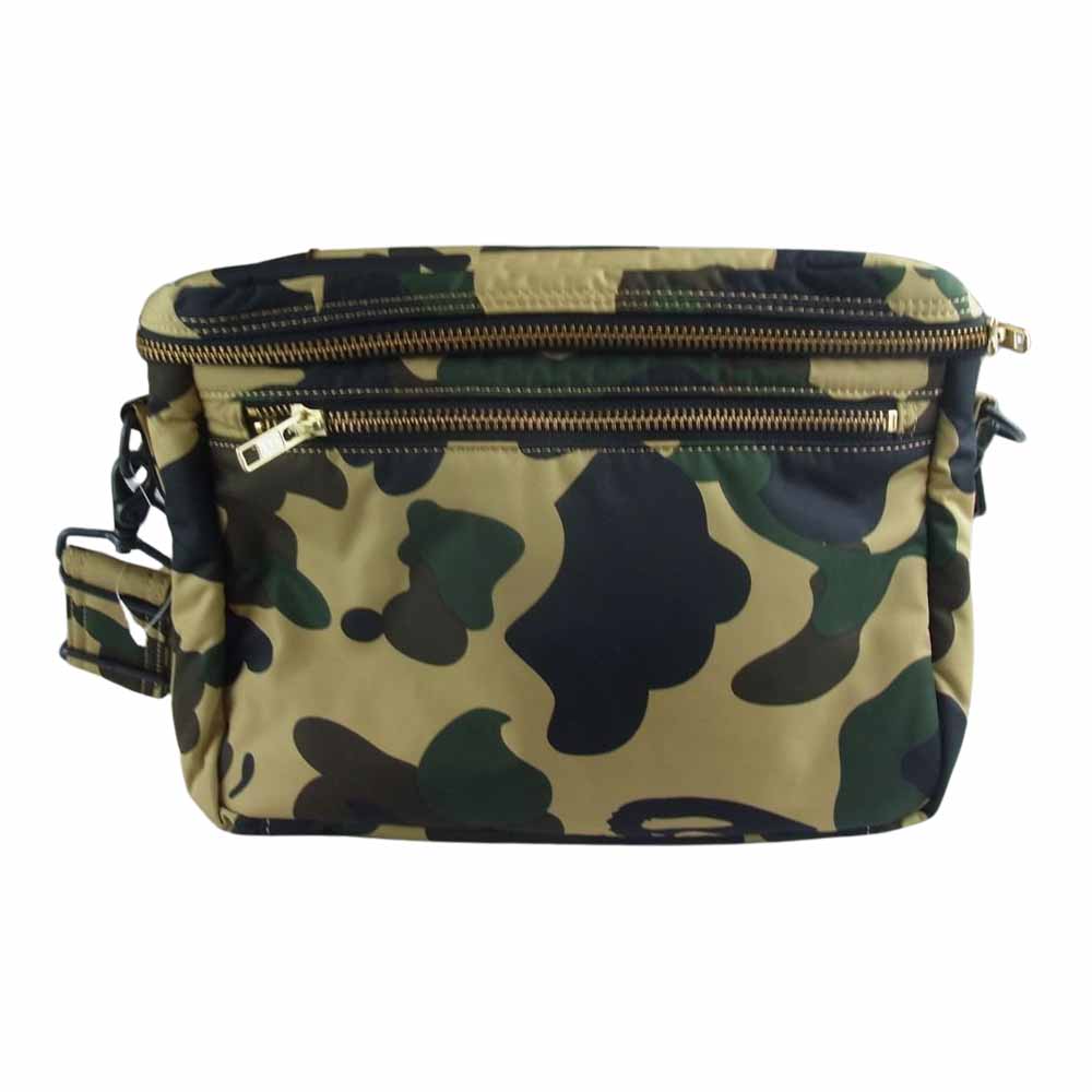 A BATHING APE アベイシングエイプ × PORTER ポーター 1ST CAMO CAMERA BAG サルカモ ファーストカモ カメラ ショルダー バッグ ベージュ系【極上美品】【中古】