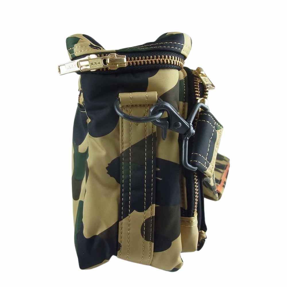 A BATHING APE アベイシングエイプ × PORTER ポーター 1ST CAMO CAMERA BAG サルカモ ファーストカモ カメラ ショルダー バッグ ベージュ系【極上美品】【中古】