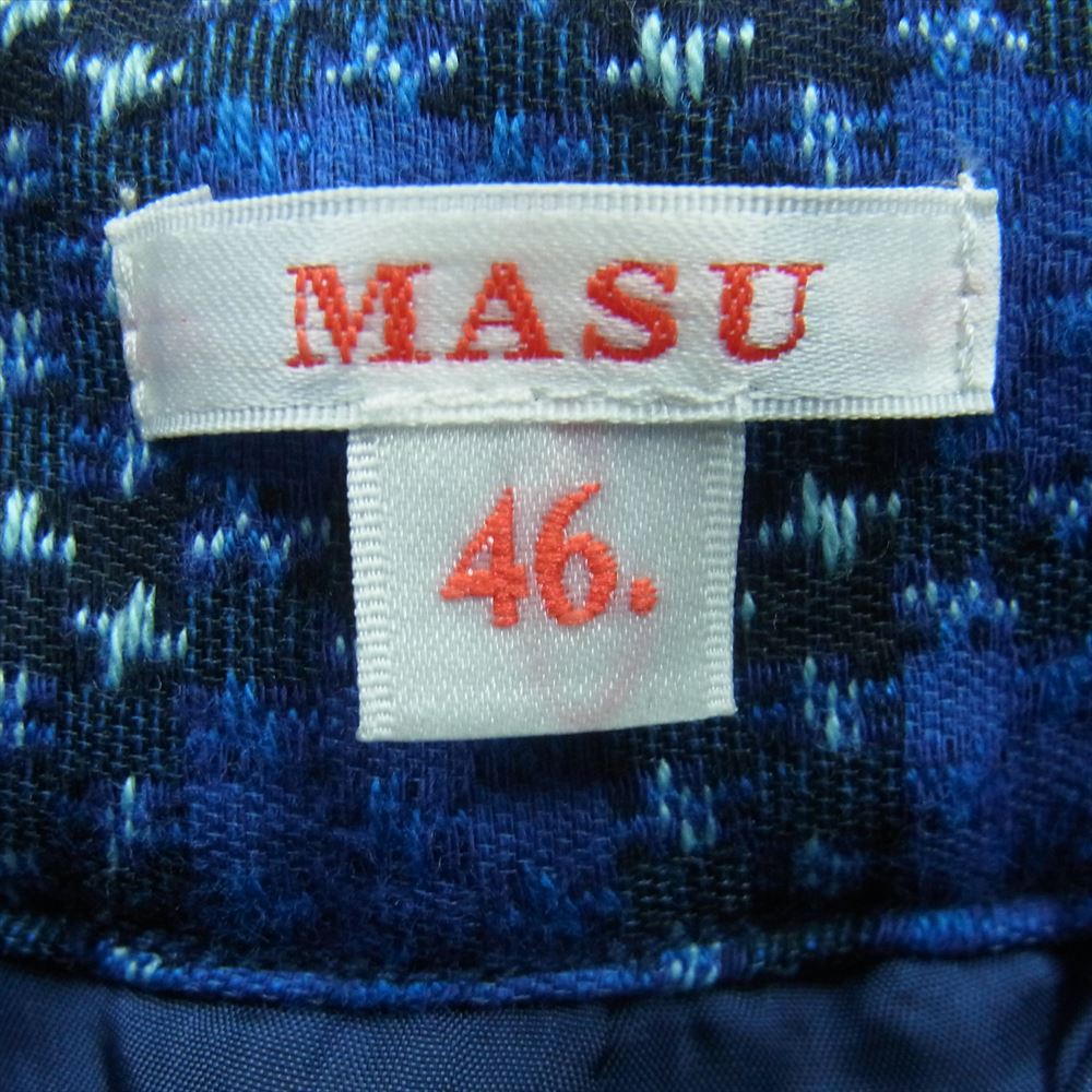 エムエーエスユー 20AW MNFW-PT0402 JACQUARD CHECK PANTS ジャカード チェック ドローコード パンツ ブルー系 46【中古】