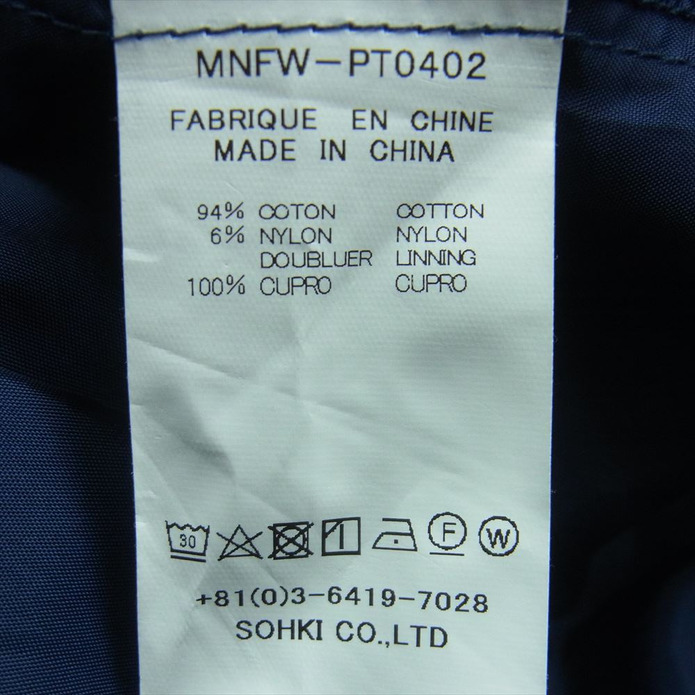 エムエーエスユー 20AW MNFW-PT0402 JACQUARD CHECK PANTS ジャカード チェック ドローコード パンツ ブルー系 46【中古】