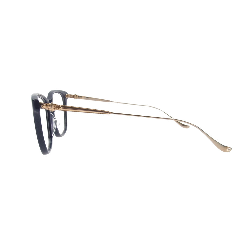 CHROME HEARTS クロムハーツ（原本無） JEJE SPOT NAVY GOLD PLATED ジェジェ スポット ネイビー フローラル クロス テンプル ゴールド プレート サングラス 眼鏡 アイウェア　　 ネイビー系【中古】