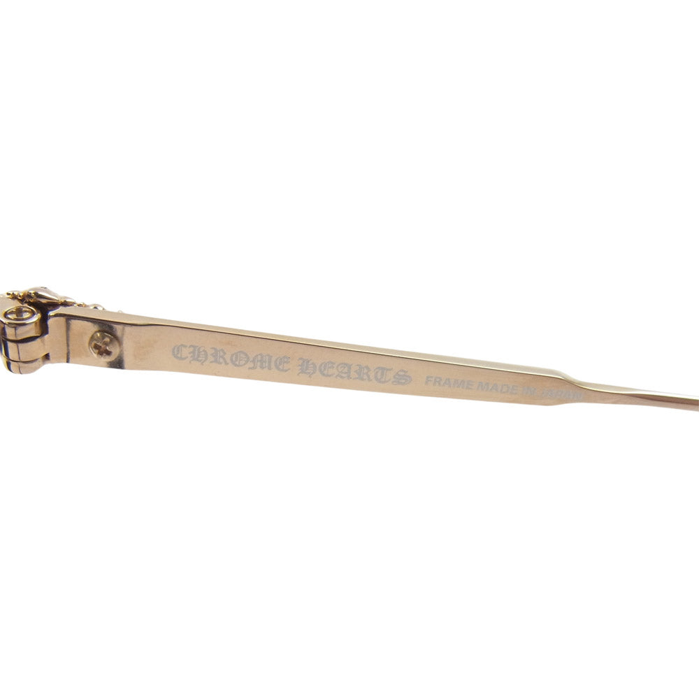 CHROME HEARTS クロムハーツ（原本無） JEJE SPOT NAVY GOLD PLATED ジェジェ スポット ネイビー フローラル クロス テンプル ゴールド プレート サングラス 眼鏡 アイウェア　　 ネイビー系【中古】