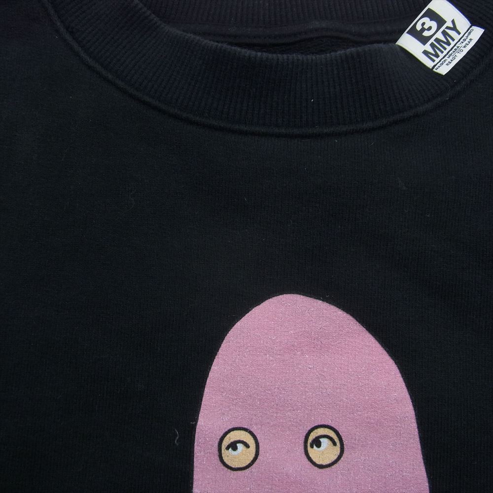 メゾンミハラヤスヒロ A09PO722 BLAKEY printed pullover プリント プルオーバー スウェット ブラック系 46【中古】