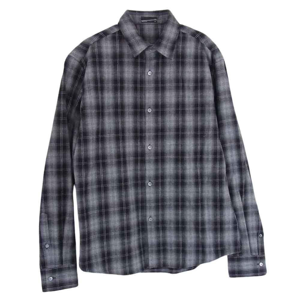 LAD MUSICIAN ラッドミュージシャン 2212-109 コットン マドラス チェック 長袖 シャツ グレー系 44【中古】