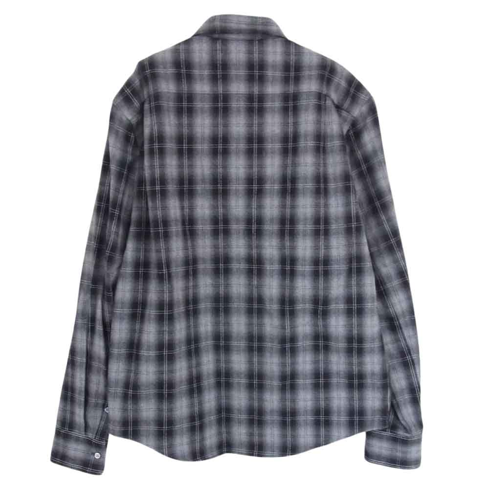 LAD MUSICIAN ラッドミュージシャン 2212-109 コットン マドラス チェック 長袖 シャツ グレー系 44【中古】