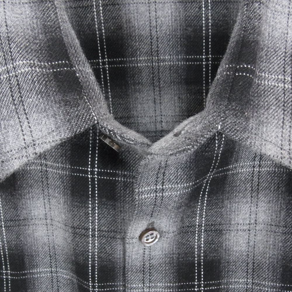 LAD MUSICIAN ラッドミュージシャン 2212-109 コットン マドラス チェック 長袖 シャツ グレー系 44【中古】