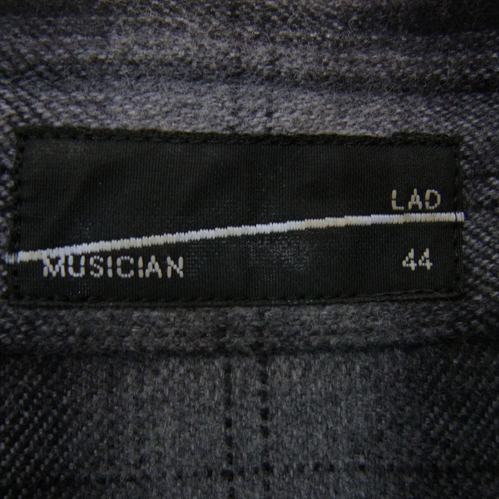 LAD MUSICIAN ラッドミュージシャン 2212-109 コットン マドラス チェック 長袖 シャツ グレー系 44【中古】