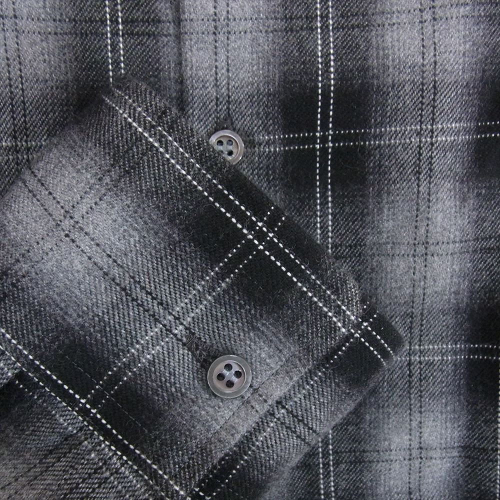 LAD MUSICIAN ラッドミュージシャン 2212-109 コットン マドラス チェック 長袖 シャツ グレー系 44【中古】