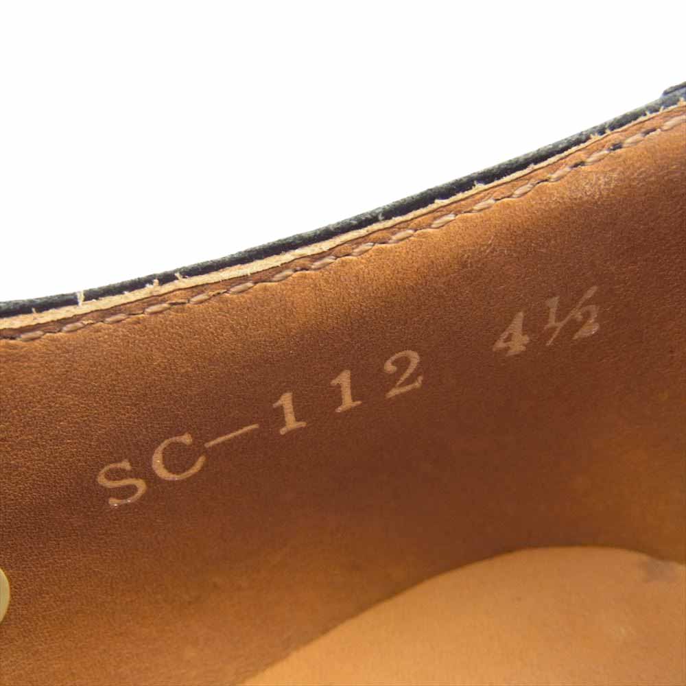 スペースクラフト SC-112 ホース ヌメ革 レースアップ シューズ ブラック系 4.5インチ【美品】【中古】
