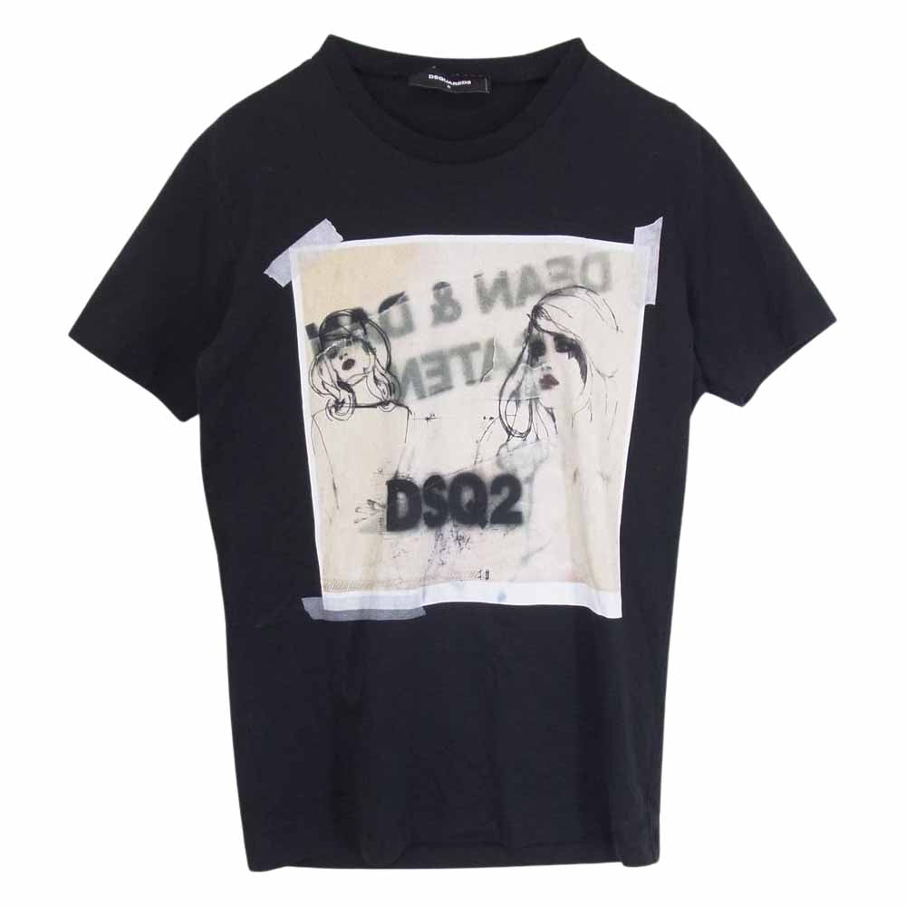 DSQUARED2 ディースクエアード S74GD0147 プリント 半袖 Tシャツ ブラック系 S【中古】