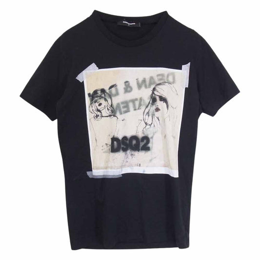 DSQUARED2 ディースクエアード S74GD0147 プリント 半袖 Tシャツ ブラック系 S【中古】