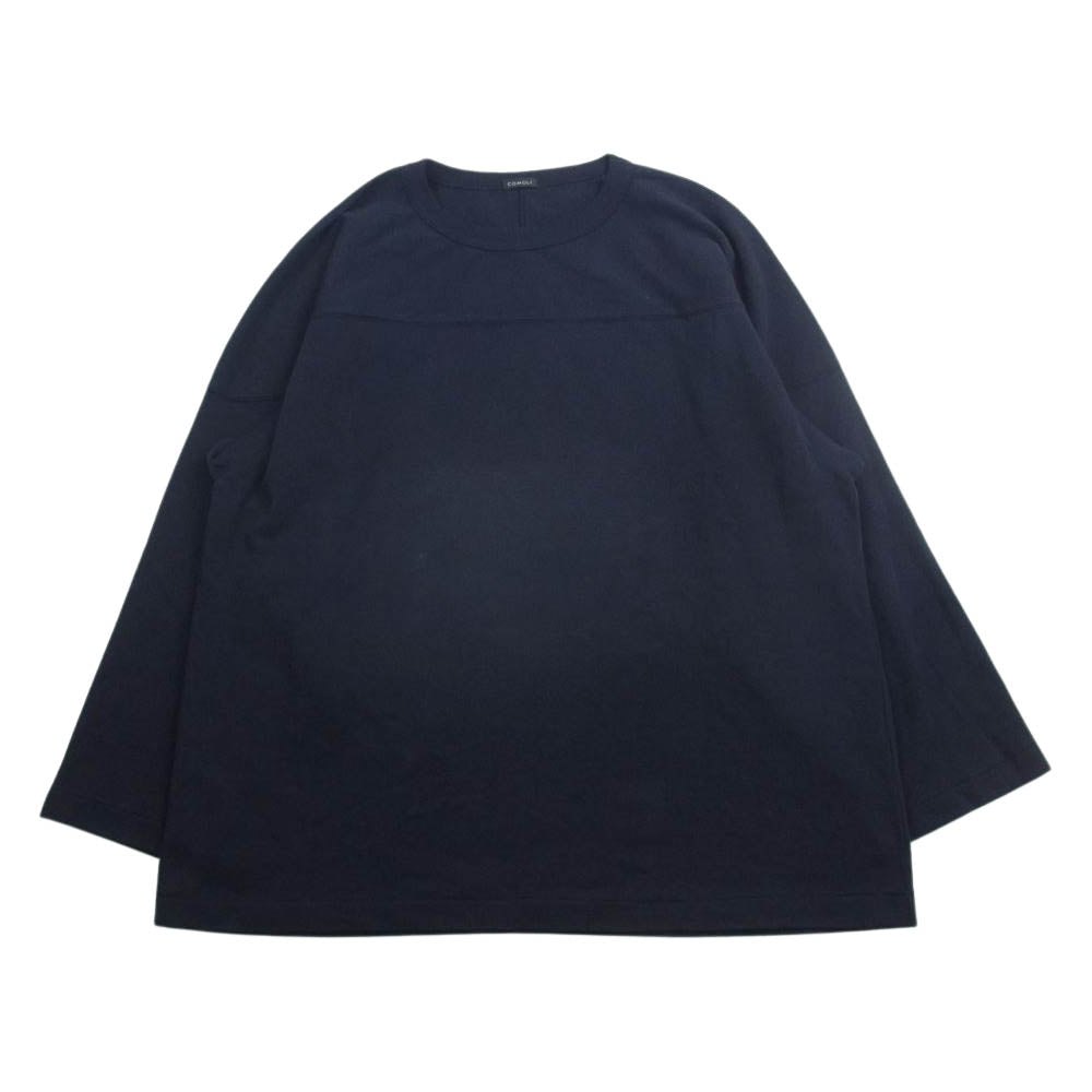 COMOLI コモリ 23SS x01-05005  フットボール ロンT 長袖 Tシャツ ネイビー系 2【中古】