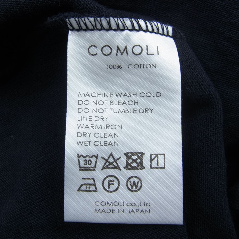 COMOLI コモリ 23SS x01-05005  フットボール ロンT 長袖 Tシャツ ネイビー系 2【中古】
