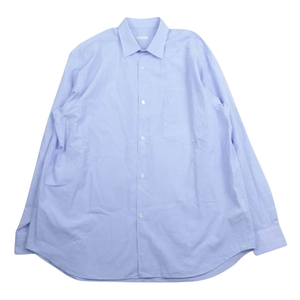COMOLI コモリ 23SS x01-02001 胸ポケット コットン 長袖 シャツ コモリシャツ サックスブルー ブルー系 2【中古】