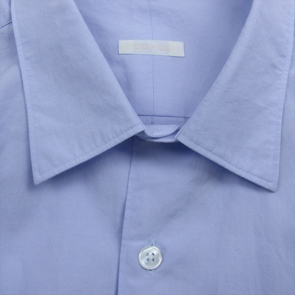 COMOLI コモリ 23SS x01-02001 胸ポケット コットン 長袖 シャツ コモリシャツ サックスブルー ブルー系 2【中古】