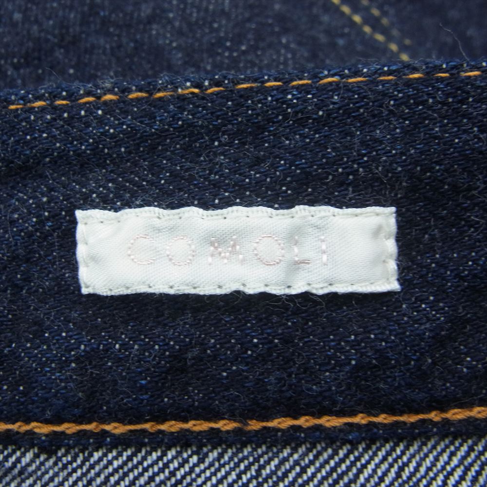 COMOLI コモリ 22AW w03-03003 5P ワイド ボタンフライ デニム パンツ インディゴブルー系 2【中古】