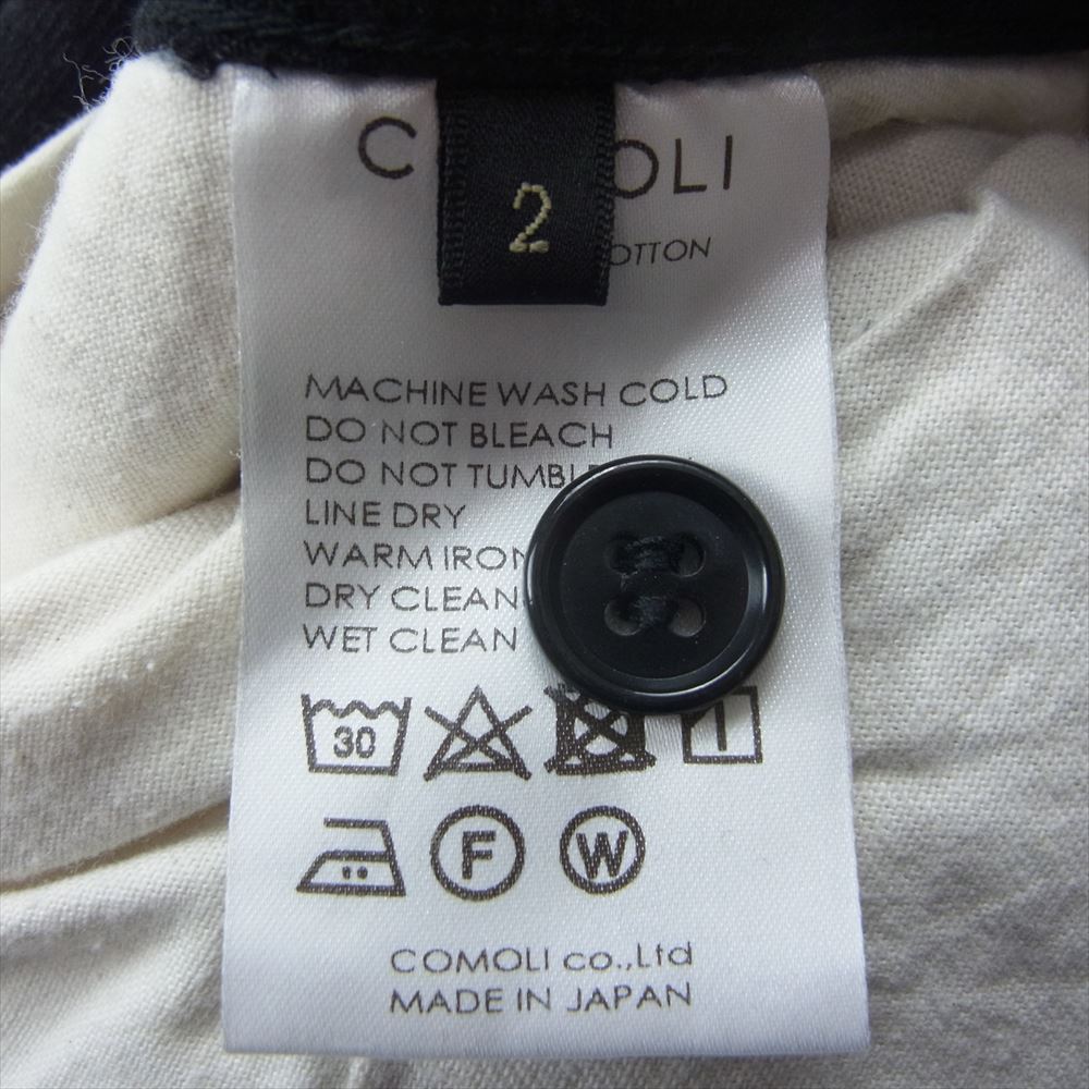 COMOLI コモリ 23SS x01-03001 ベルテッド ワイド ボタンフライ ブラック デニム パンツ ブラック系 2【中古】