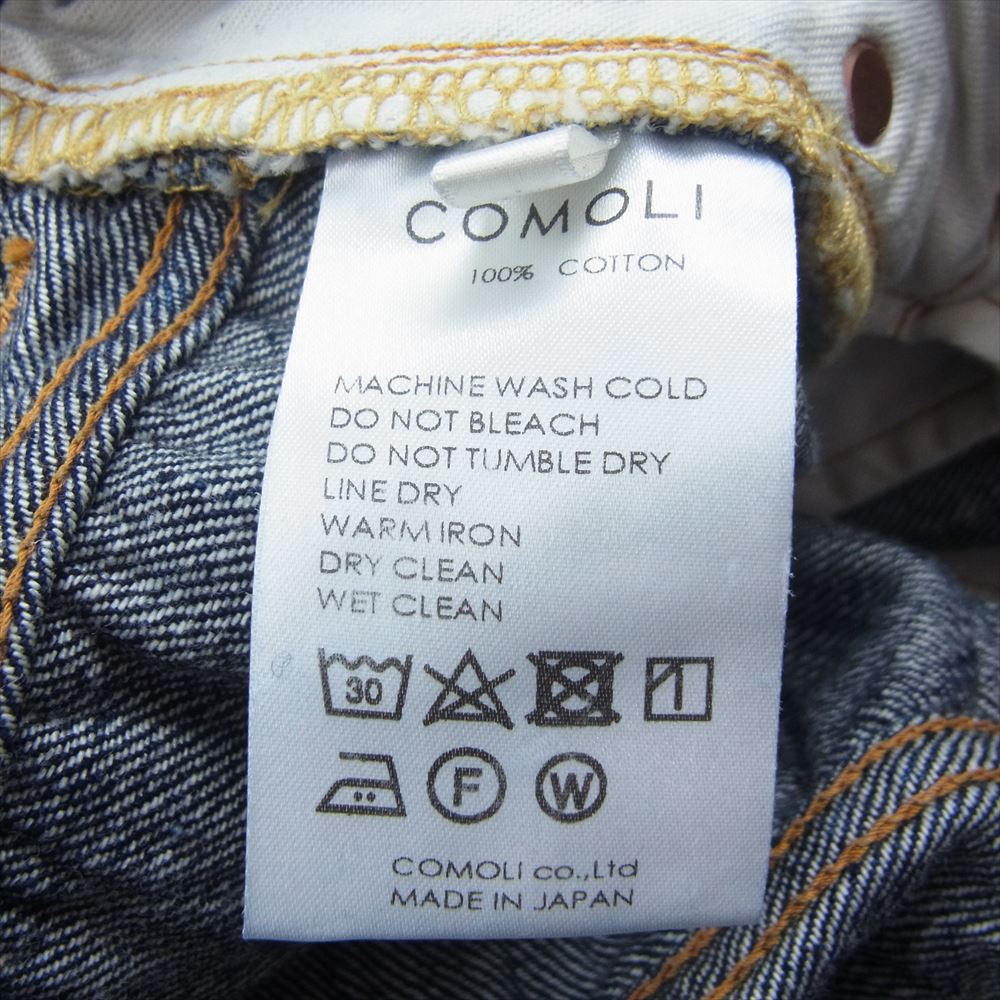 COMOLI コモリ 23SS x01-03003 5P インディゴ ワイド ボタンフライ デニム パンツ インディゴブルー系 1【中古】
