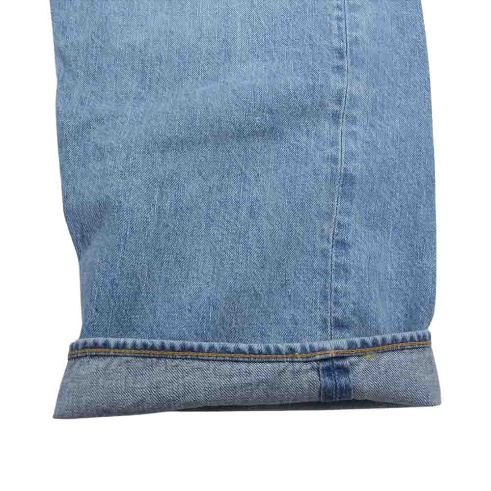 COMOLI コモリ 23SS x01-03004 5P ブリーチ コットン ワイド ボタンフライ デニム パンツ ジーンズ インディゴブルー系 2【中古】