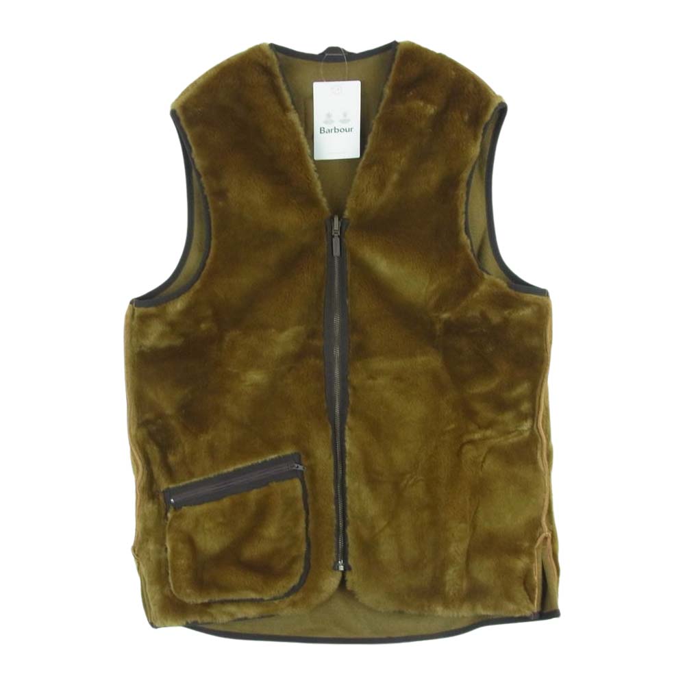 Barbour バブアー 222MLI0004 フロントジップ ファー ライナー リバーシブル ベスト インナー ベスト ブラウン系 38【中古】