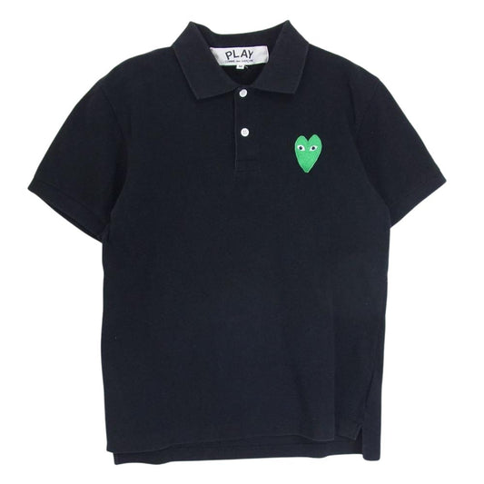 PLAY COMME des GARCONS プレイコムデギャルソン AD2006 AZ-T046 ハートロゴ ワッペン ポロシャツ ブラック系 M【中古】