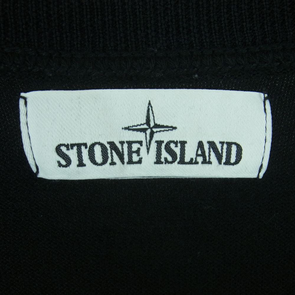 STONE ISLAND ストーンアイランド 7115524C4  国内正規品 袖ロゴワッペン付き ウール クルーネック ニット ブラック系 M【中古】