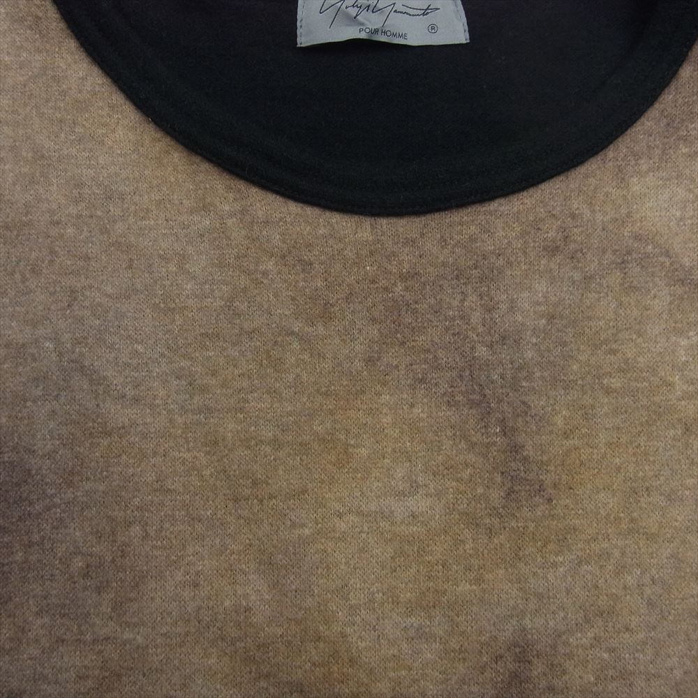 Yohji Yamamoto POUR HOMME ヨウジヤマモトプールオム 22AW HE-T35-178 丸首インジェット グラフィック ニット セーター ブラック系 3【中古】