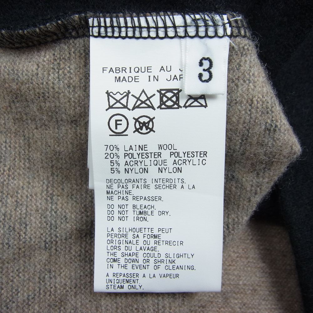 Yohji Yamamoto POUR HOMME ヨウジヤマモトプールオム 22AW HE-T35-178 丸首インジェット グラフィック ニット セーター ブラック系 3【中古】